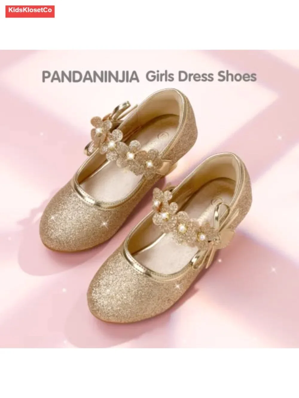 Girls Dress Shoes Low Heel Pumps Princess Shoes Mary Jane Hook Loop